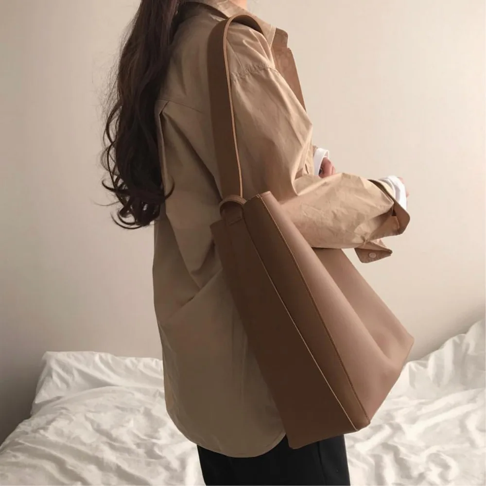  Fashion all-match bucket bag simple style pu leather one shoulder women's handbag female bag casual - 32862241560