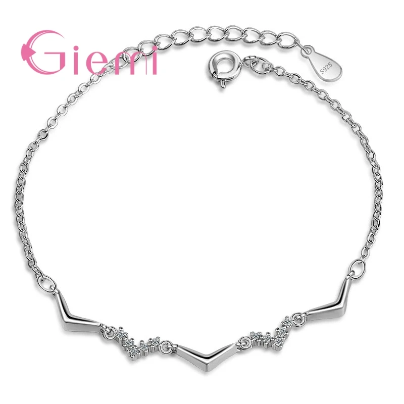 

Factory Price Simple Style More Popular Cubic Zirconia New Arrival 925 Sterling Silver Bracelets For Women Girls Gift