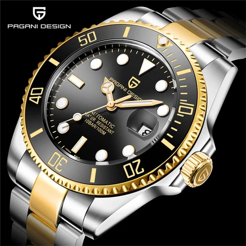 Design da Marca de Luxo Inoxidável à Prova Relógios Masculinos Relógio Preto Automático Aço Dwaterproof Água Negócios Esporte Mecânico Pagani2019 Mod. 115371