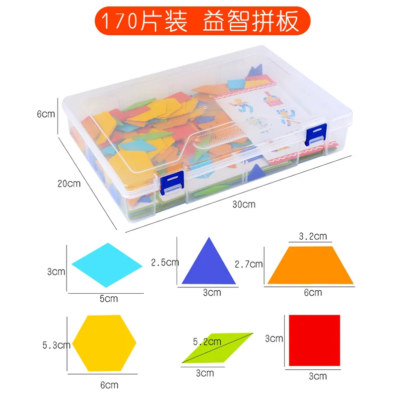 170 шт./компл. красочные деревянные Танграм игрушки головоломки Творческая мозаика для деревянные детские развивающие игрушки для детей