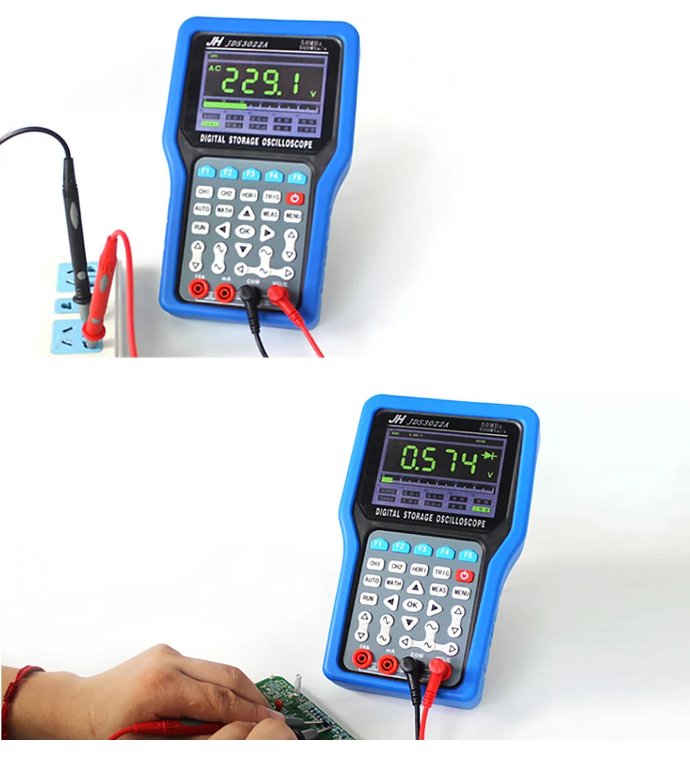 Портативный осциллограф Jinhan 2019JDS3082A JDS3051A цифровая память 50 м/70 м/80 МГц Портативный осциллограф мультиметр осциллограф