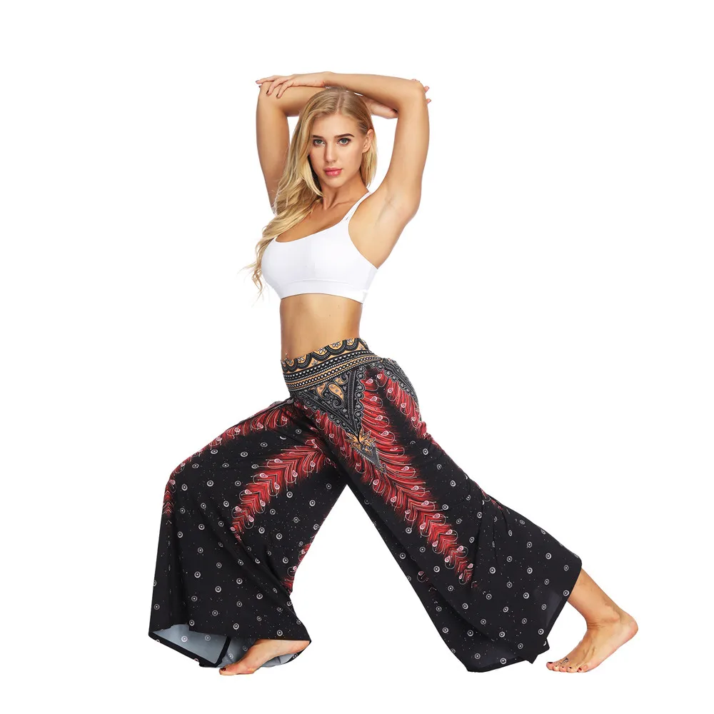 Women Casual Summer Loose Yoga Trousers Baggy Boho Aladdin Jumpsuit Harem Pants women leggings sport fitness