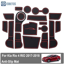 RIO Per Kia Rio 4 X-Linea di RIO 2017-2019 di gomma porta mat mat anti-slip Tazza pad decorazione di Interni accessorio di stile fessura del Cancello pad