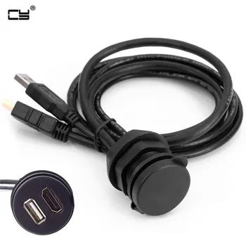 

1M 2M USB 2.0 HDMI Extension Panel Flush Mount Cable Cord for Car, Boat and Motorcycle,Dash Mount car audio cable accessories
