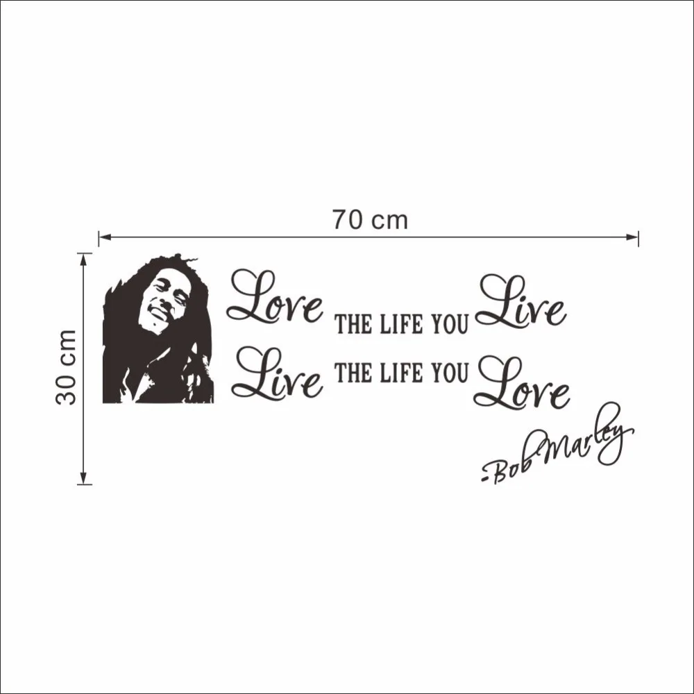 BOB MARLEY Cinta Hidup Anda Hidup Vinyl Wall Sticker Wall Art Home