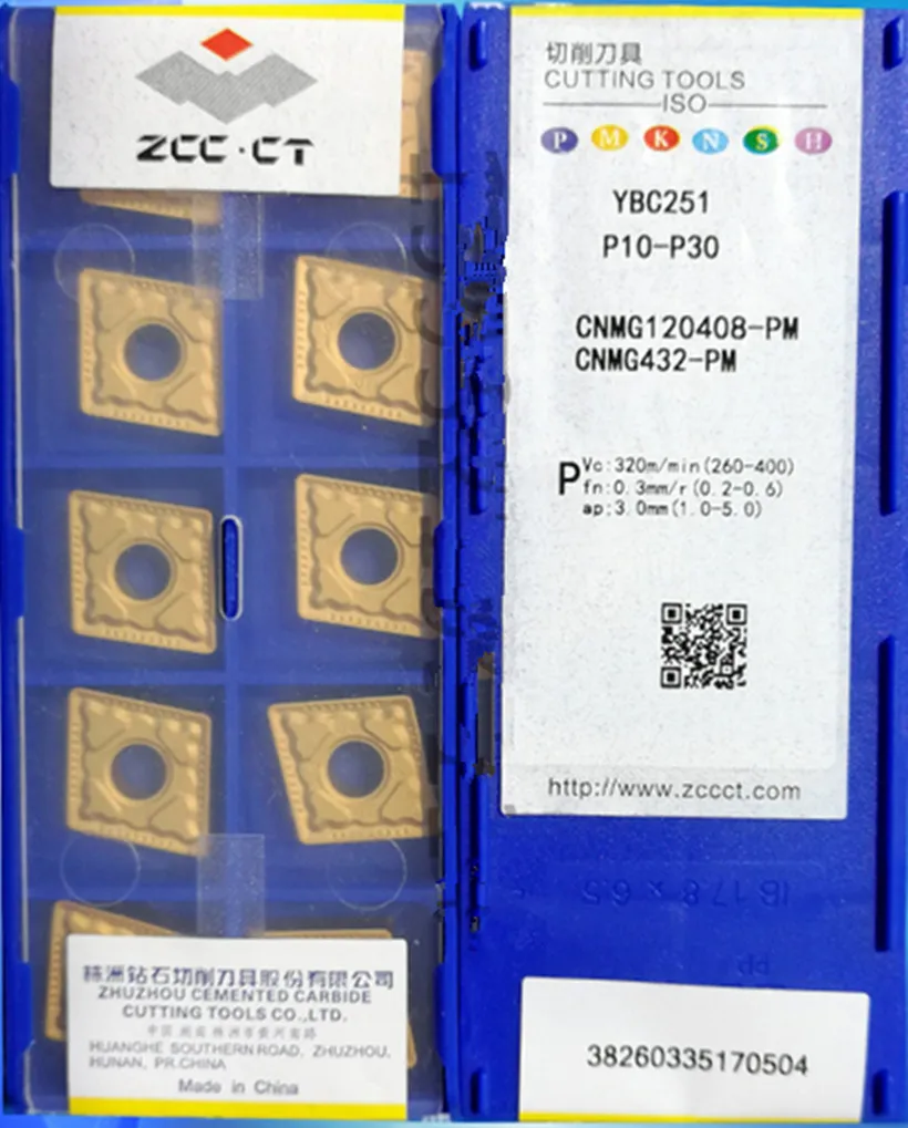 

CNMG120404-PM CNMG120408-PM CNMG120412-PM YBC251 10pcs/set ZCC.CT Carbide insert Processing: steel Free shipping