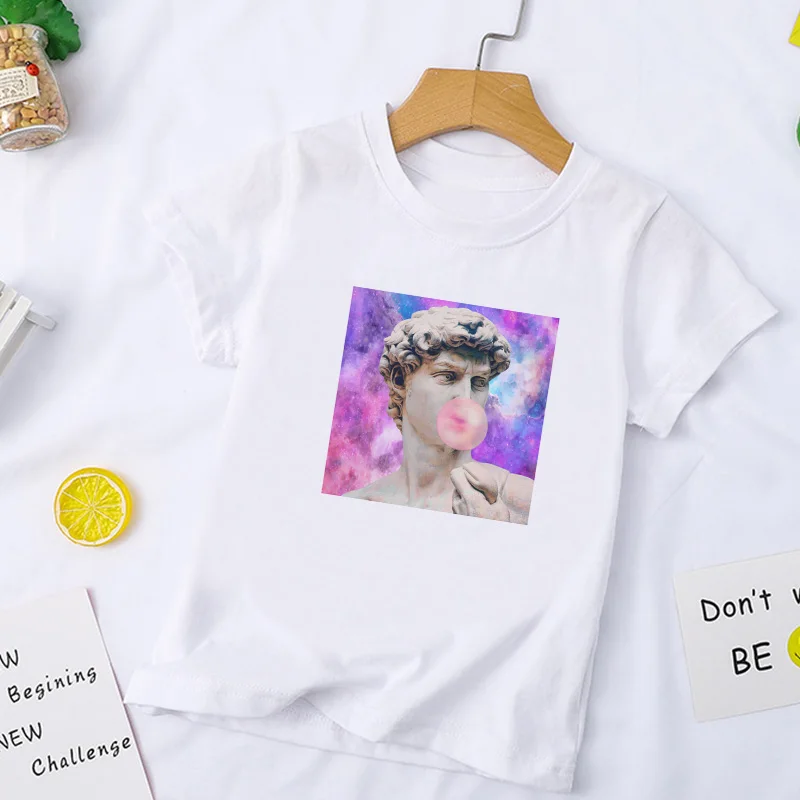 Новая футболка для мальчиков с микеланжело Harajuku Ulzzang Tumblr Kawaii, топы для девочек, повседневная винтажная детская футболка, одежда для детей 24 мес.-9 лет