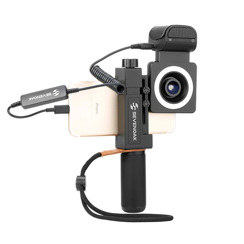 Sevenoak SmartCine стерео микрофон объектив СВЕТОДИОДНЫЙ свет сцепление комплект для IOS Android смартфон трансляции потокового видео съемки Vlog
