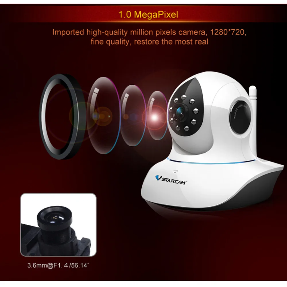 

Newwest HD IP camera wifi IR Night Vision Audio Record Security IP Camera C7838