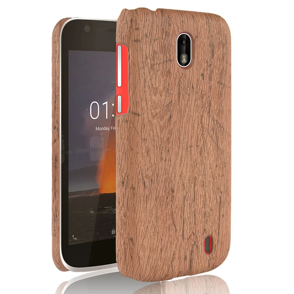 Кожаный чехол Woodern в стиле ретро для Nokia 1 Роскошный противоударный жесткий чехлы