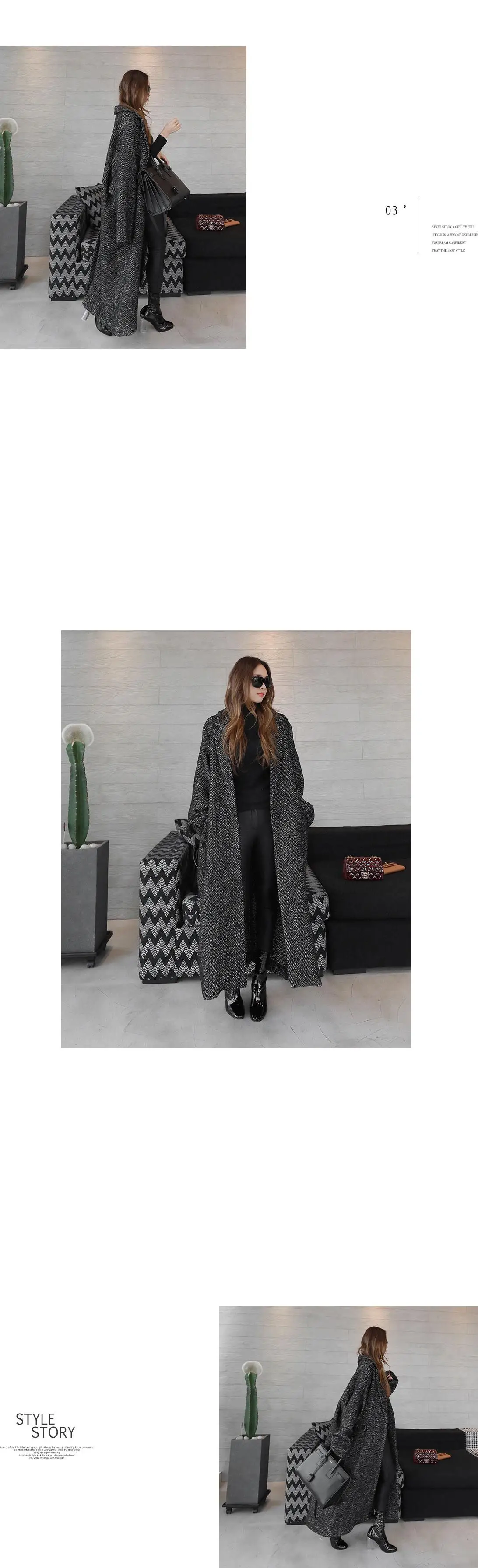 Женское шерстяное пальто GETSPRING, удлиненное пальто, новинка г., зимнее шерстяное пальто, длина ниже колена, шерстяное пальто свободного покроя, ветронепроницаемое, большие размеры