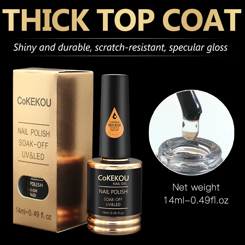 CoKEKOU 0.5Oz Nail Gel Polish Primer Foundation For Base Coat & Top Coat Bonder Art Nails Gels Thick Thin Tips matte gel lacquer