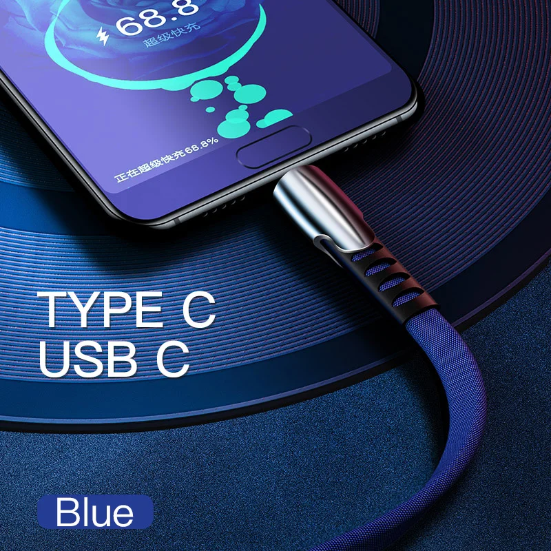 IHaitun 5A usb type-C кабель для huawei P30 Pro USB 3,1 Quick 3,0 Шнур зарядное устройство для телефона для iPhone XS провод для зарядки Redmi Note 7 K20 - Цвет: Blue For Type C