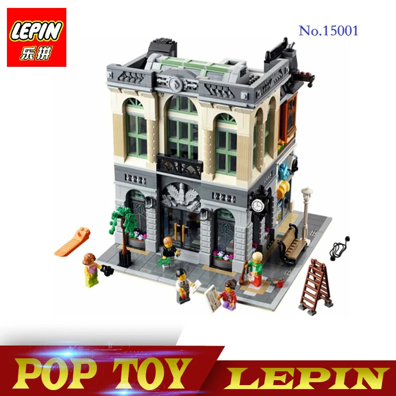 

DHL Lepin 15001 2418Pcs Brick Bank Model Building Kids Blocks Bricks Toy Compatible legoed With 10251 Gift