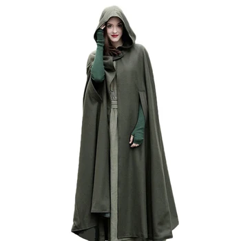 

Medieval Winter Cloak Hooded Coat Thin Women Vintage Gothic Cape Poncho Coat Sweatshirt Long Trench Overcoat 2018 Casaco Feminin