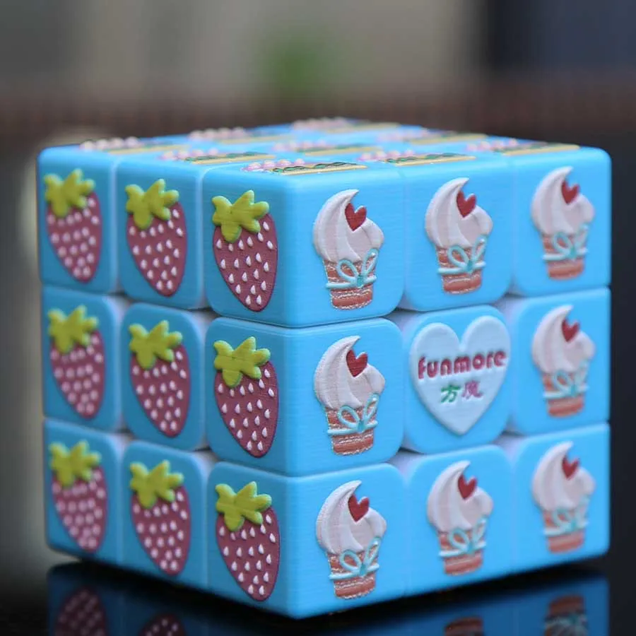 3D Embossed Cube 3x3x3 Cute Ice Cream Fruit Pattern Blind Magic Cube Cubo Magico Education Toy Children