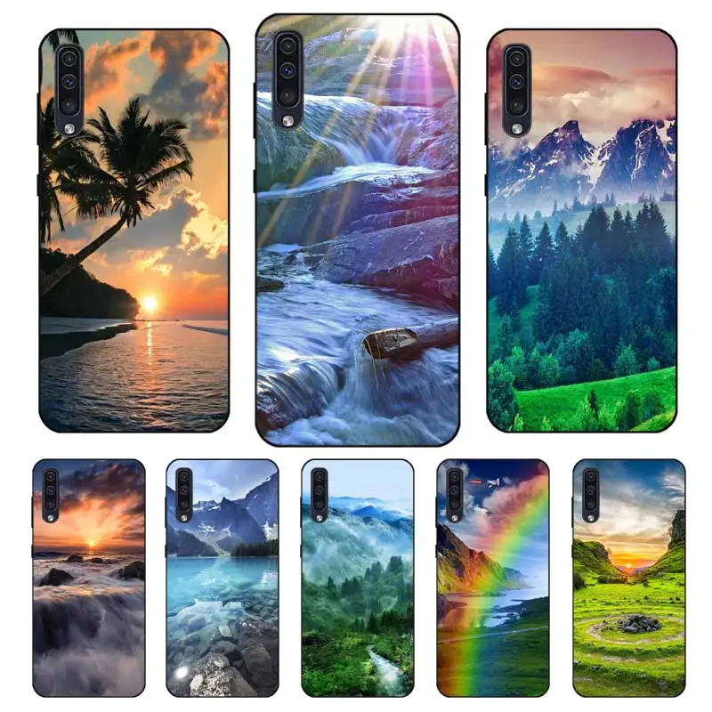 P138 Natural Black Silicone Case For Samsung Galaxy A6 A7 A8 A9 A10 A30 A40 A50 A60 A70 A80 A90 5G A20E Plus |