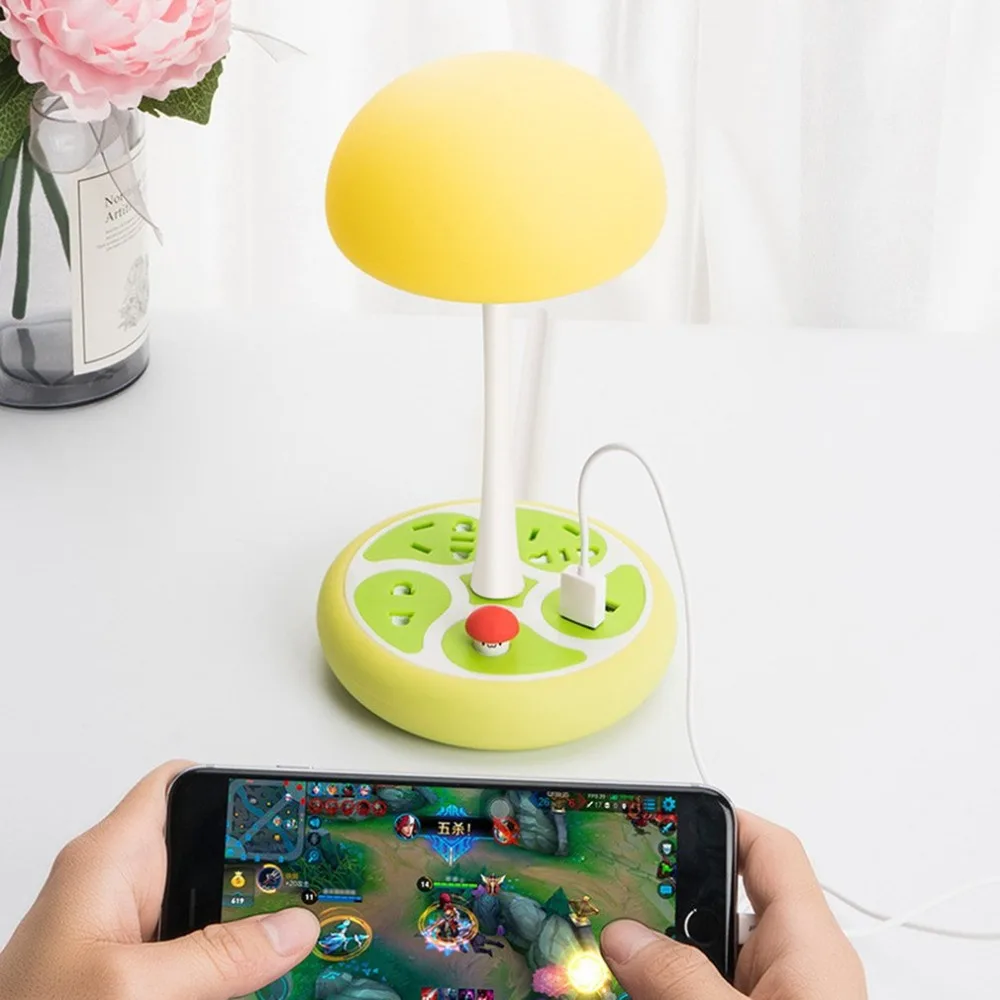 

Creative LED Light Night Light Mushroom Shape Charging Station Energy-saving Lamp For Bedroom Bedside Light USB charging phone