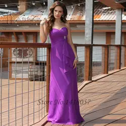 Дешевые фиолетовый платья для подружек невесты плиссе кисточкой Vestido де феста де Casamento Brautjungfernkleid длинные свадебные ну вечеринку платье