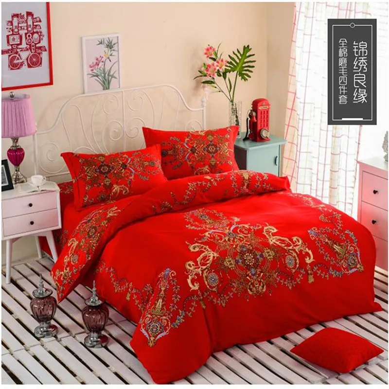 Online kaufen groÃhandel doppel rote bettwäsche aus china ...