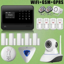 Chuangkesafe G90B Wirelss WiFi GSM GPRS Sistema de Intrusión Sirena de Destello + HD Cámara IP