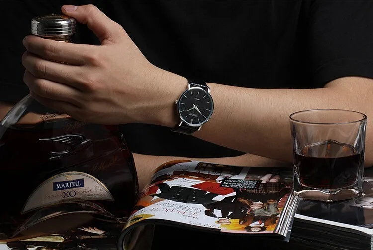 SINOBI модный бренд Super Slim кварц-часы Роскошные Для Мужчин's Пояса из натуральной кожи Бизнес часы Водонепроницаемый наручные часы Relogio Masculino