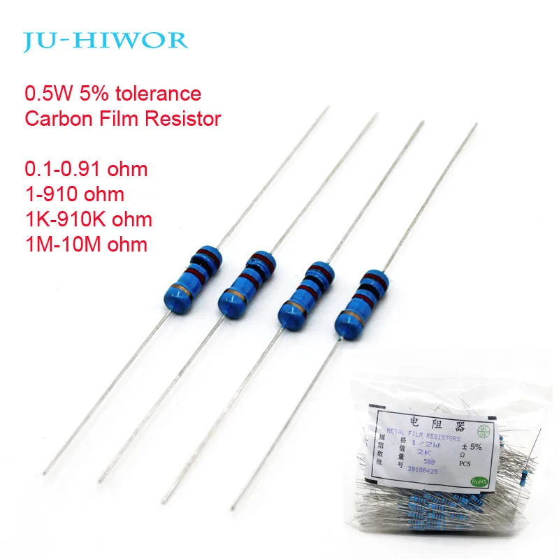 Fixed Resistors 50 X 910 Ohms Ohm 14w 5 Carbon Film Resistor Free
