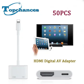 

Wholesale 50PCS For Lightning AV adapter HDMI / HDTV TV Digital Cable Adapter for iPhone8 6 6s 7 7plus for iPad Series