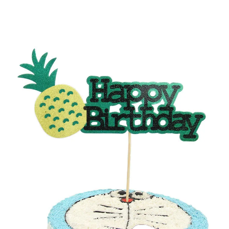

Cake Toppers Pineapple Happy Birthday Love Cake Topper Cupake Flags Wedding Valentine DIY Decor Supplies Kids Party
