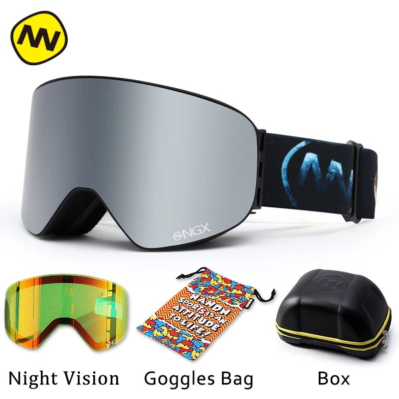 NANDN Ski goggles Skiing Eyewear Double Lens UV400 Anti-fog Adult Snowboard Skiing Glasses Women Men Snow Eyewear