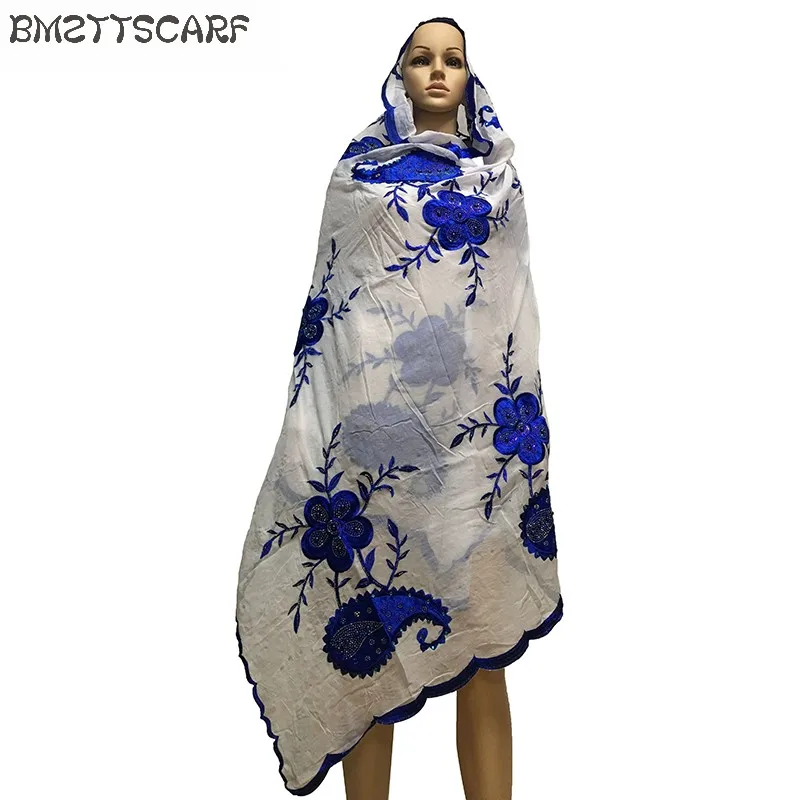 Африканская Женская шаль мусульманская вышивка хлопок платок большой шарф для Шали Обертывания BM626 - Цвет: BM626 8