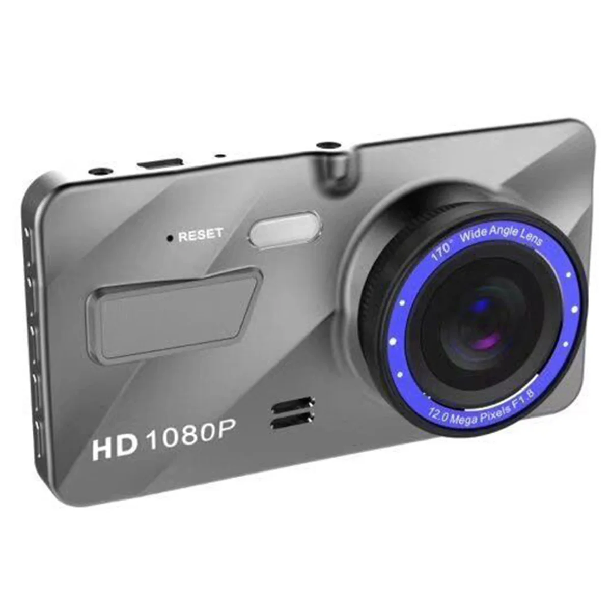 Full HD 1080 P широкоугольный объектив 4 дюйма 2.5D мини ночного видения автомобильная видеокамера Передняя Задняя Автомобильная dvr(серый