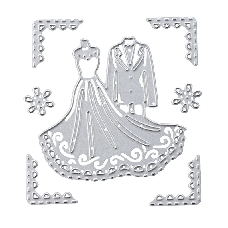 

Wedding Dress Metal Cutting Dies For DIY Scrapbooking Album Embossing Card Decorative Crafts