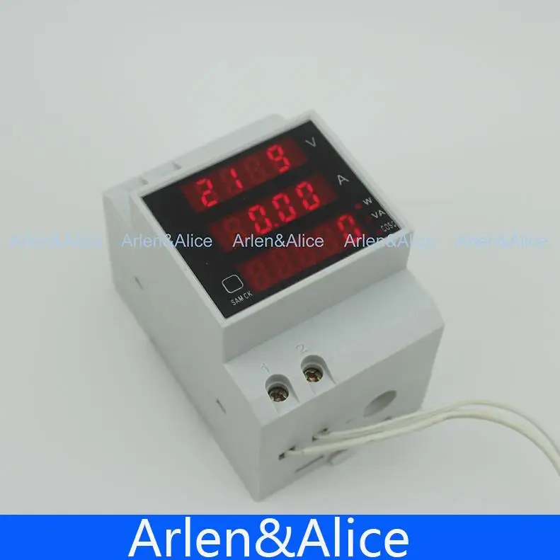 Din рейка светодиодный диапазон AC 200 0 450 в 100.0A дисплей Вольтметр Амперметр с