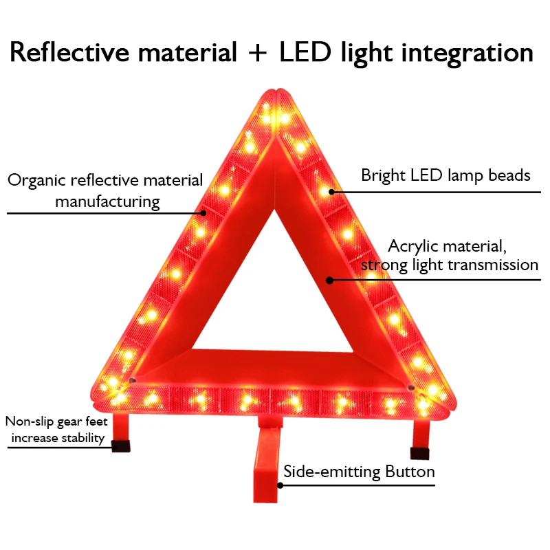 Hlxg автомобиль красный пробоя Предупреждение Треугольники аварийный отражающий Противотуманные огни безопасности дорожный знак опасности автомобили штатива в сложенном виде Знак Стоп отражатель