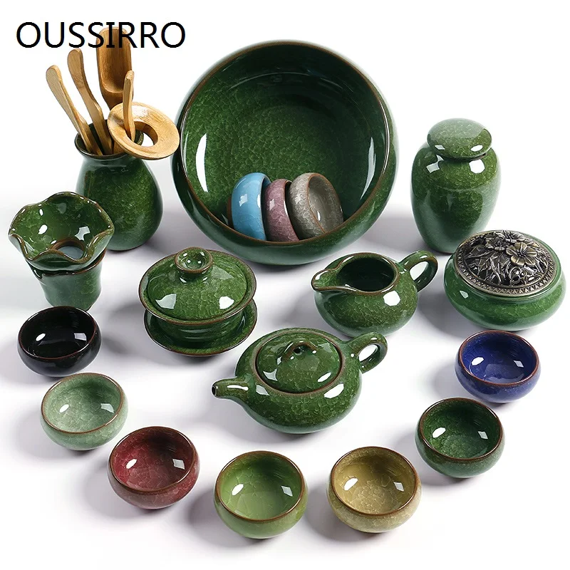 OUSSIRRO Celadon изысканный керамический чайный набор Chnia Bouns кунг фу чайник Gaiwan Tureen