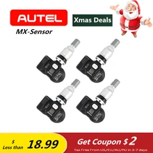 Autel MX-Sensor 315MHZ 433MHZ 2 in 1 TPMS Sensor Program Maxi TPMS Pad Clamp-In Cloneable OE-Level Tire Pressure Tyre Sensor 