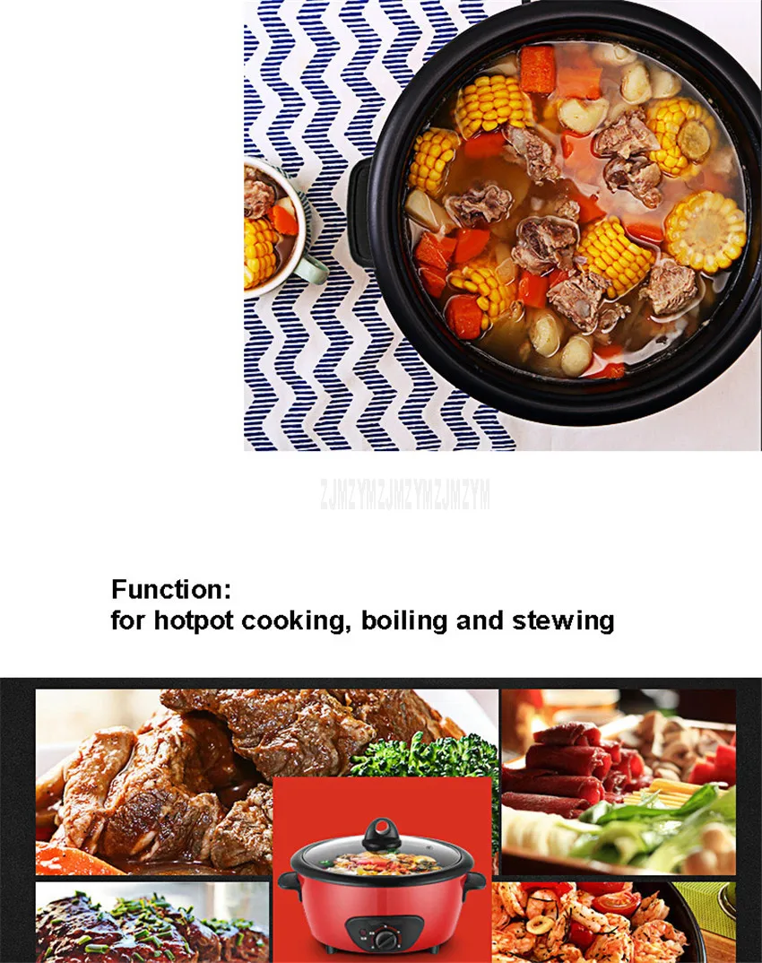 4L Electric Hot Pot Multi Cooker Pot Separatable Non-stick Coating Electric Cooking Machine Stewing Hotpot Cooker 1450W RHG-40A1