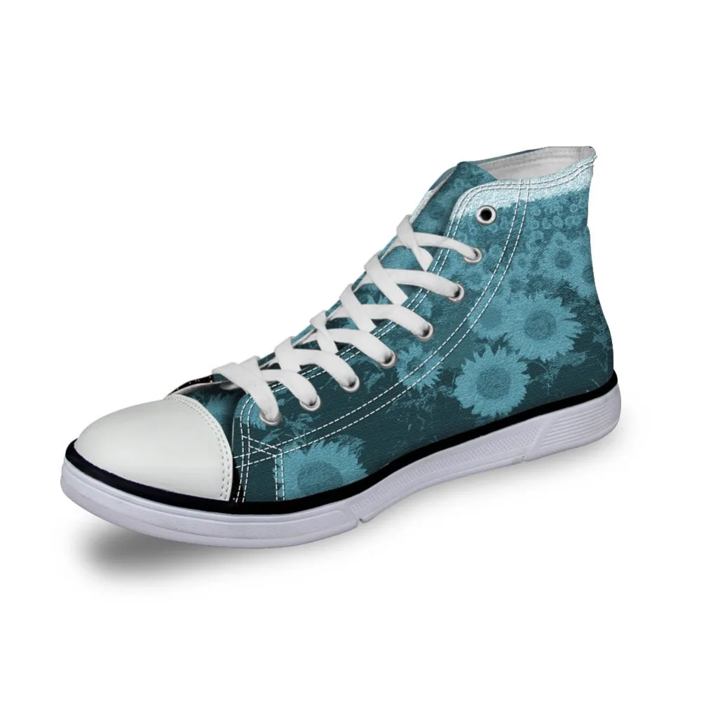 Vulcanity Classique akcustomized Up Plein Air De Chaussures En Femmes cc1169ak Floral Tournesol Haute Sneaker Cc1165ak Lace Impression Lumière Caoutchouc Noisydesings Toile Filles cc1166ak BOAqPIn