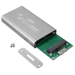 5x3 см 1.8 "USB 3.0 Внешний Корпус mSATA SSD Адаптер Конвертер Кабель Серебро