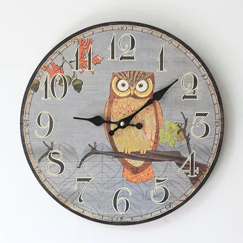 

Creative Electronic Clock Wall New Arrival Creative Pattern Wood Wall Clocks Owl Grocery Import Machine