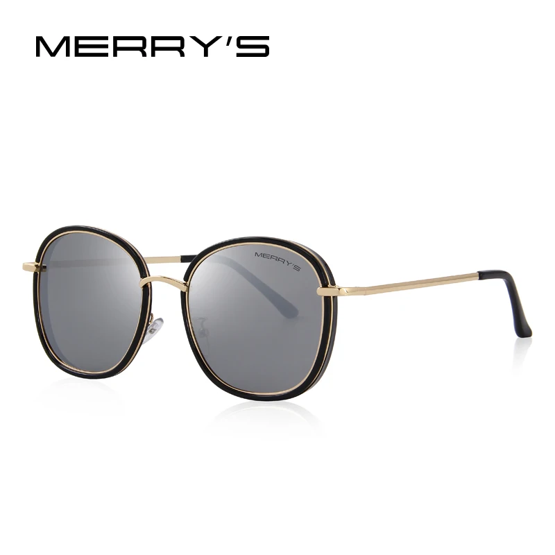 MERRYS Дизайн Женские поляризованные солнцезащитные очки модные солнцезащитные очки металлические дужки УФ Защита S6108 - Цвет линз: C05 Silver