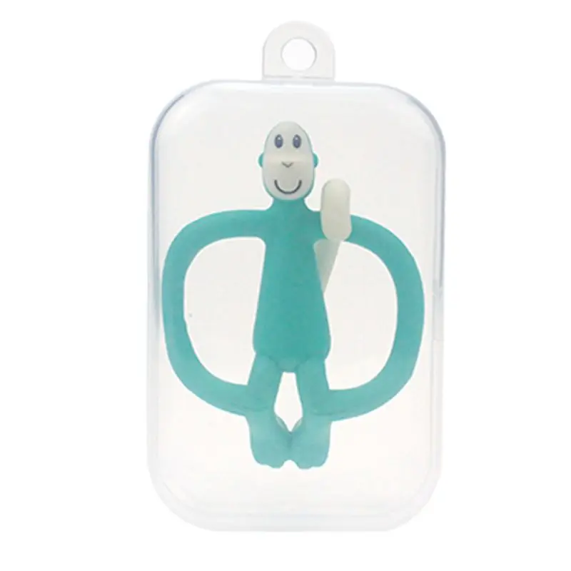 

Soft Silicone Cartoon Monkey Toddler Molar Teeth Pain Relief Tool Kids Teether Educational Toy Baby Shower Gift