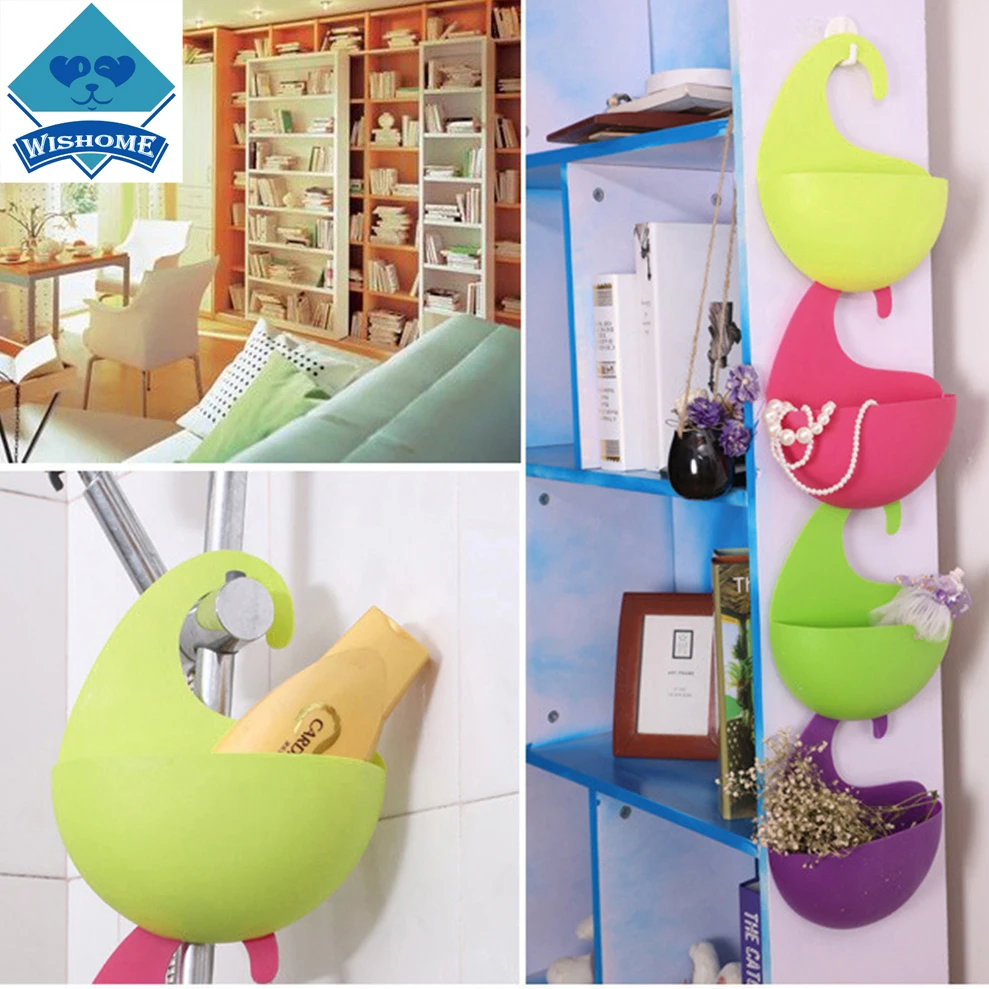 Wishome New Creative multicolor 4PCS/set Plastic Wall Hanging Storage