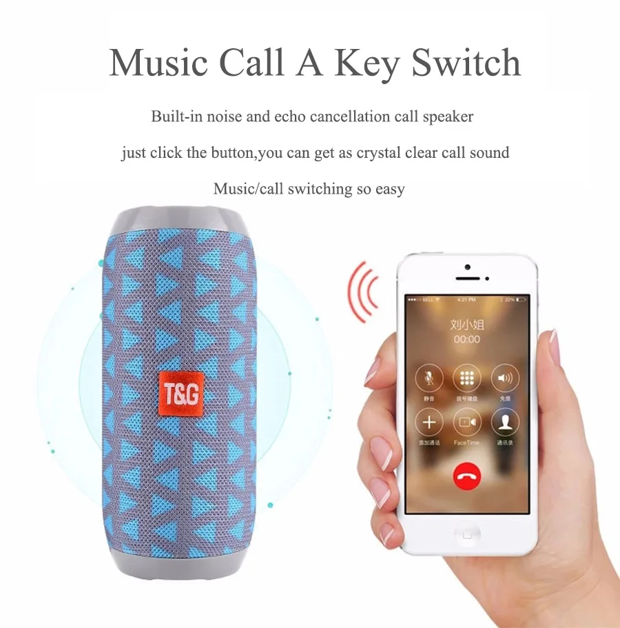 TG117 беспроводной Bluetooth портативный динамик стерео сабвуфер Колонка громкий динамик+ TF Встроенный микрофон бас FM MP3 звук бум коробка