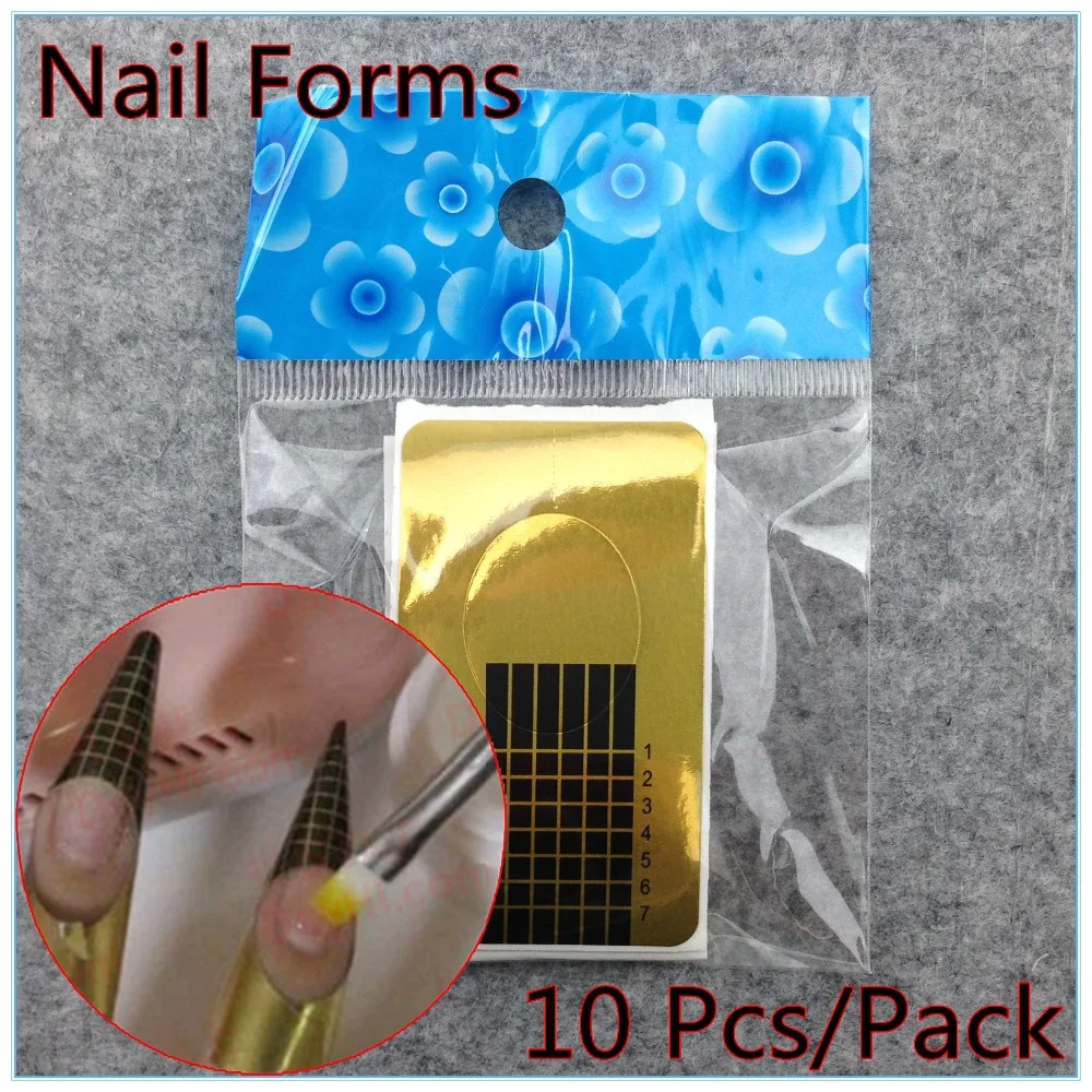 

10 Pcs Nail Art Sculpting Extension Forms Nail Guide Sticker Tape Nail Forms Guide Sticker Acrylic Tape UV Gel Tip Manicure Tool