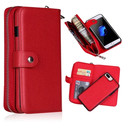 Многофункциональный для телефонов samsung Galaxy S8/S8 Plus, браслет из искусственной кожи, клатч, кошелек, слот для карт, чехол, сумка, чехол - Цвет: Red