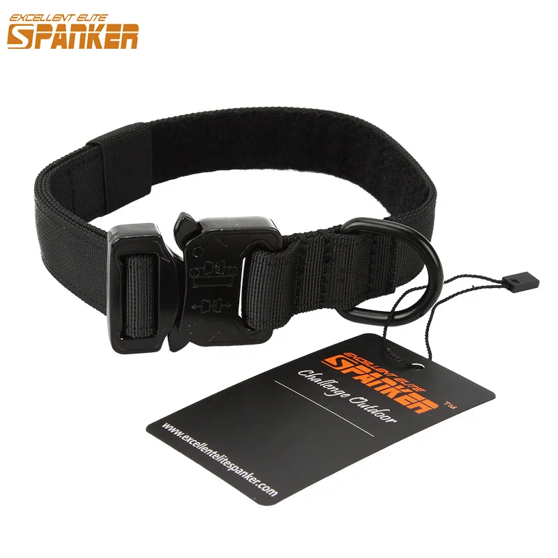 

EXCELLENT ELITE SPANKER 1" Tactical Military Dog Collar Outdoor Hunting Training Adjustable Durable Quick Released Metal Buckle