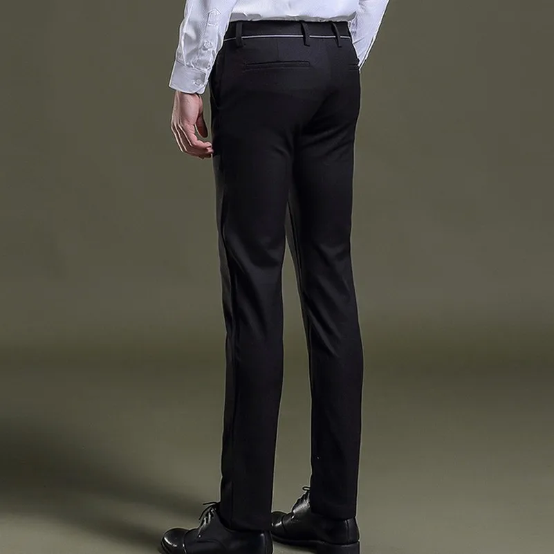 Pantalon Plus Fit Noir Robe D'affaires Stretch Slim Mode Costume Mens Nouvelle Taille 1dwdqY