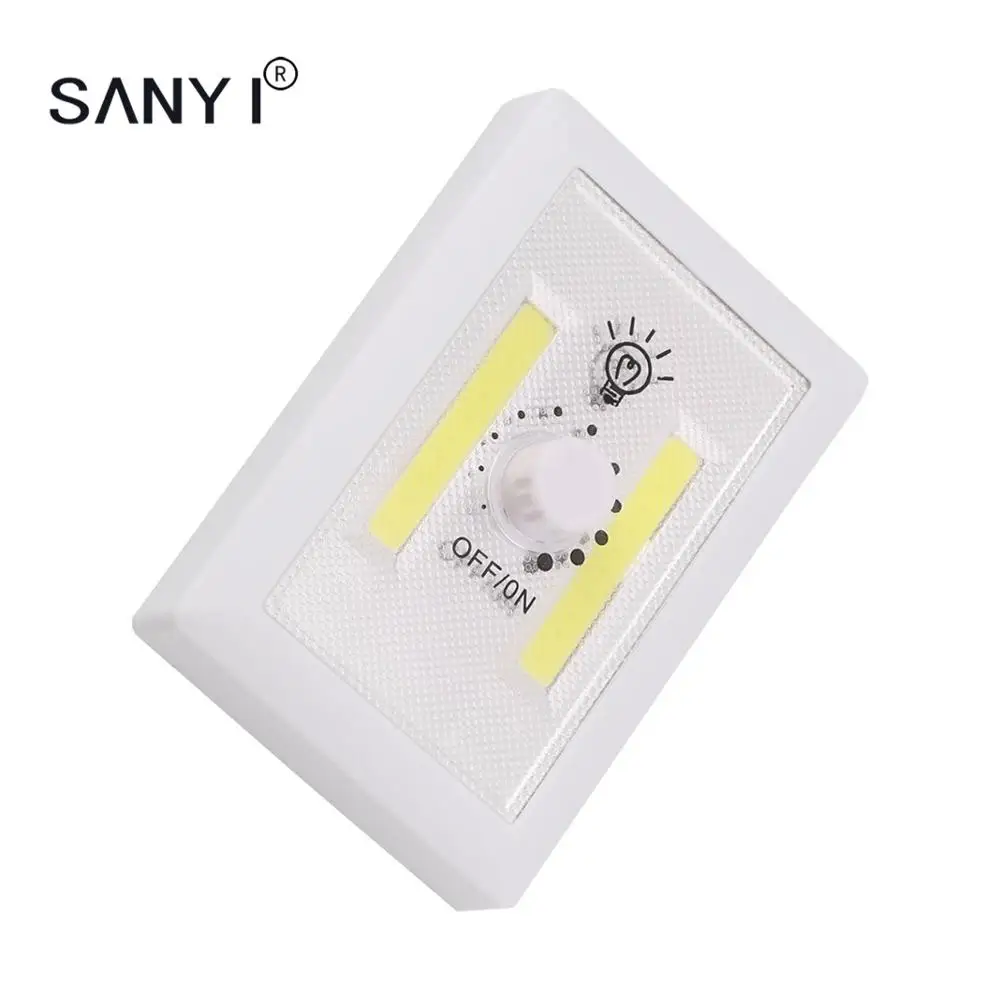 Magnetic 2 COB LED Night Light Switch Wall Lights Battery Operated Adjustable Br 